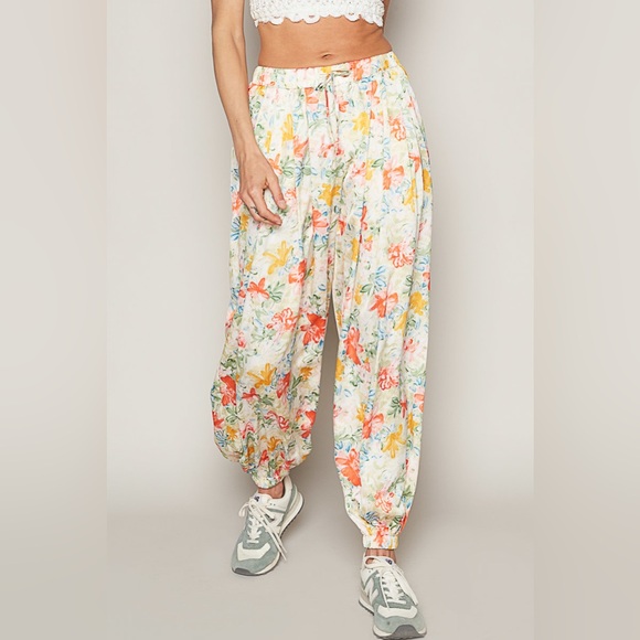 POL Pants - 83. POL Harem Pants Multicolor Bohemian Floral Clearance Silky Soft Pockets